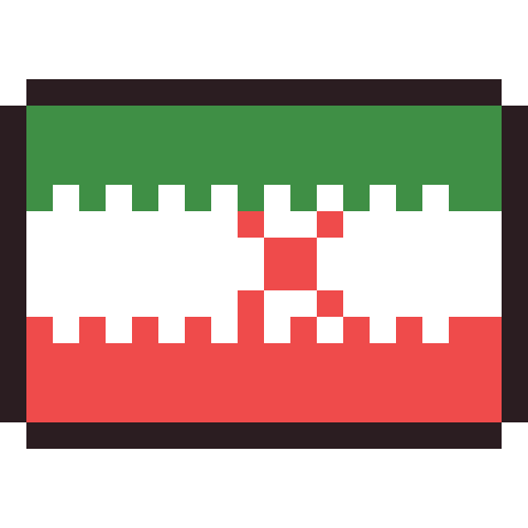 Iran flag pixel art icon