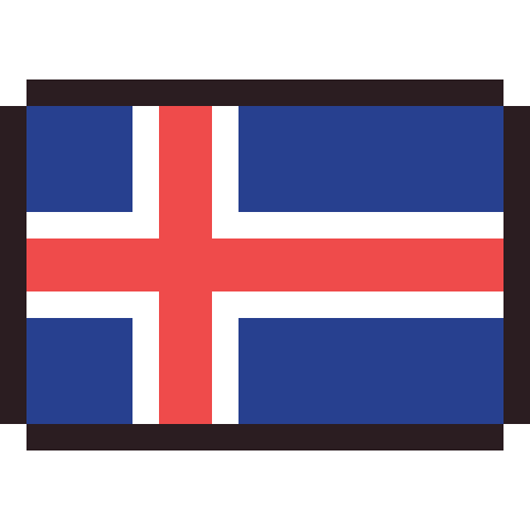 Iceland flag pixel art icon