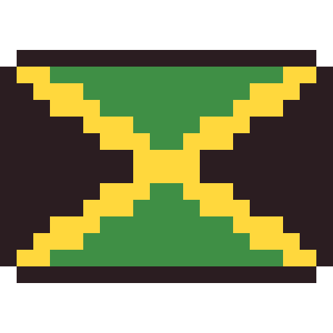 Jamaica flag pixel art icon