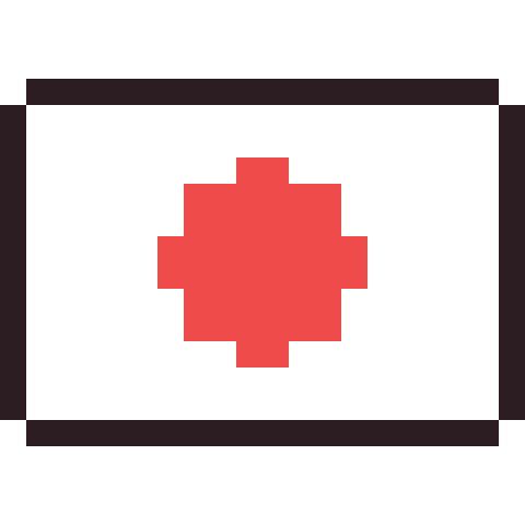 Japan flag pixel art icon