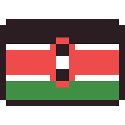 Kenya flag pixel art icon