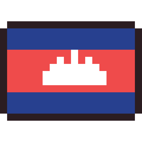 Cambodia flag pixel art icon