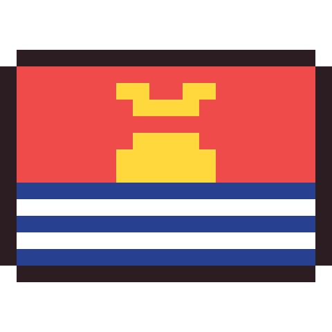 Kiribati flag pixel art icon