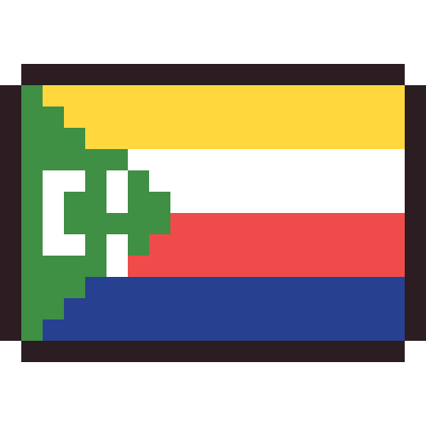 Comoros flag pixel art icon