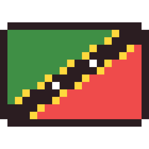 Saint Kitts and Nevis flag pixel art icon