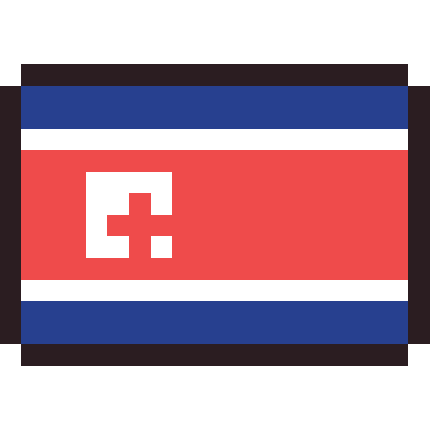 North Korea flag pixel art icon