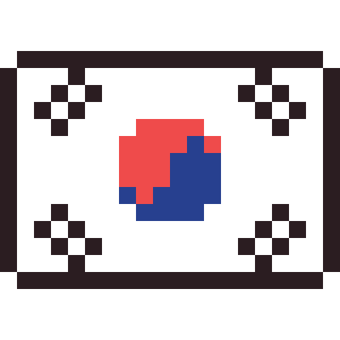 South Korea flag pixel art icon