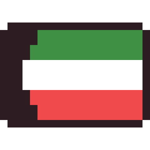 Kuwait flag pixel art icon
