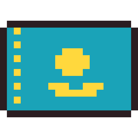 Kazakhstan flag pixel art icon