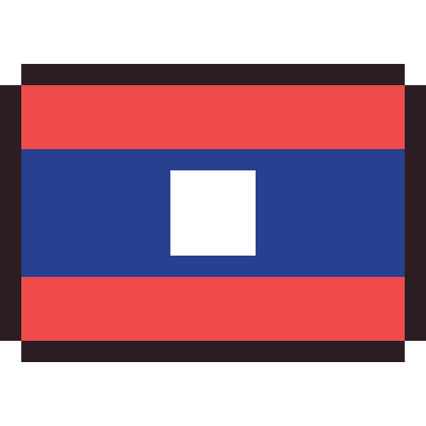 Laos flag pixel art icon