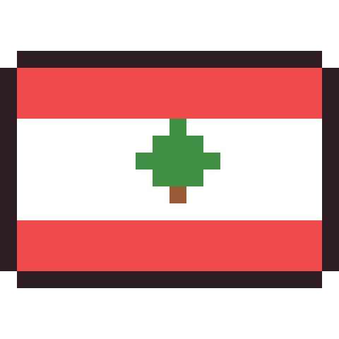 Lebanon flag pixel art icon