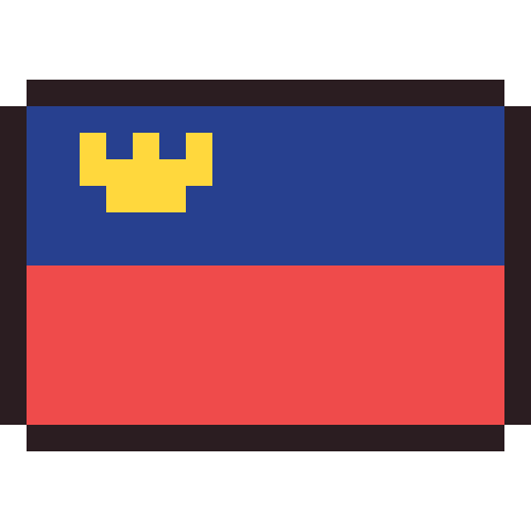 Liechtenstein flag pixel art icon