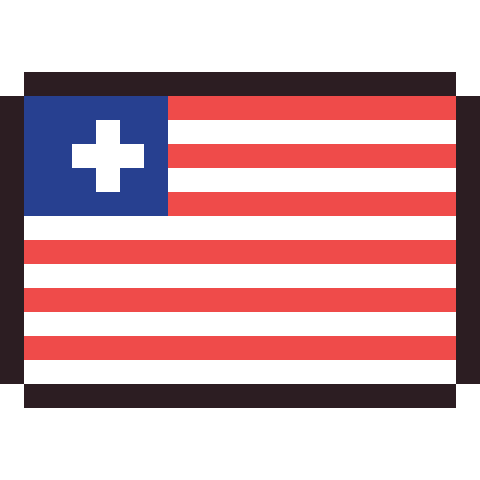 Liberia flag pixel art icon
