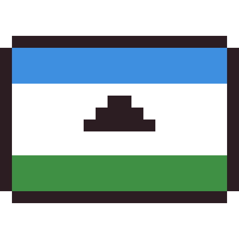 Lesotho flag pixel art icon