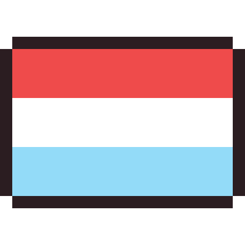 Luxembourg flag pixel art icon