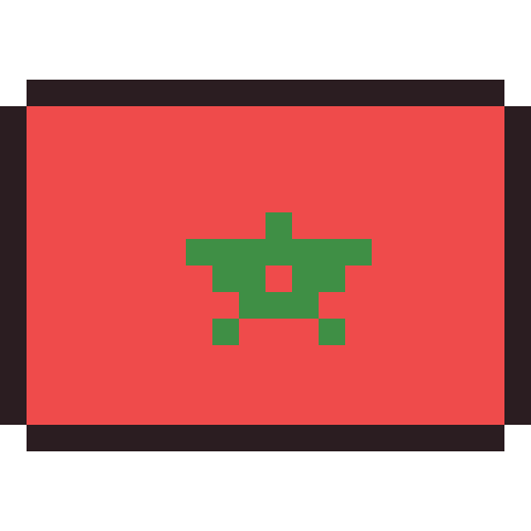 Morocco flag pixel art icon