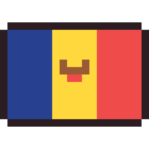 Moldova flag pixel art icon