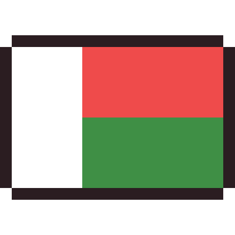Madagascar flag pixel art icon