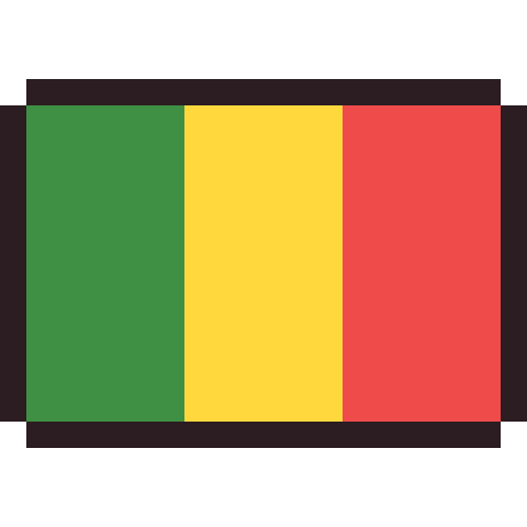 Mali flag pixel art icon