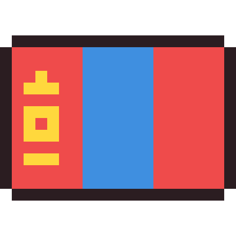 Mongolia flag pixel art icon