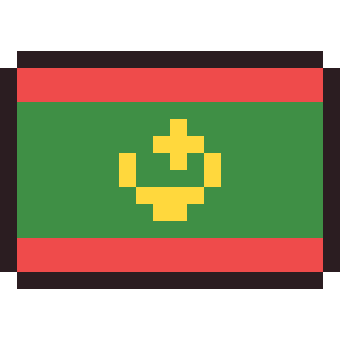 Mauritania flag pixel art icon