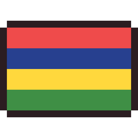 Mauritius flag pixel art icon