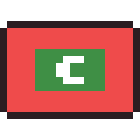 Maldives flag pixel art icon
