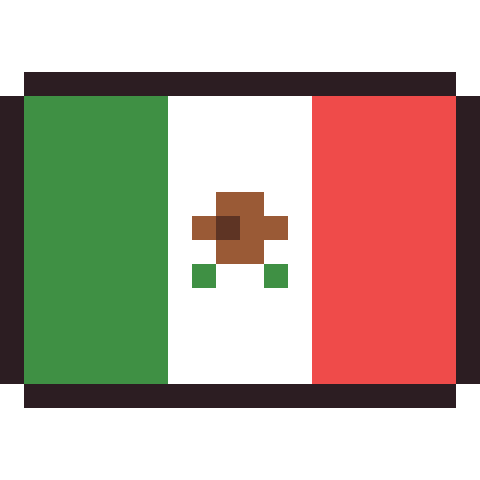 Mexico flag pixel art icon