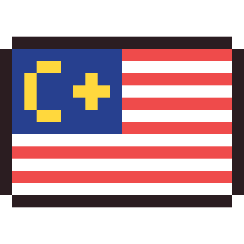 Malaysia flag pixel art icon