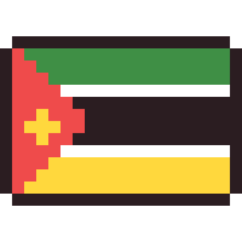Mozambique flag pixel art icon