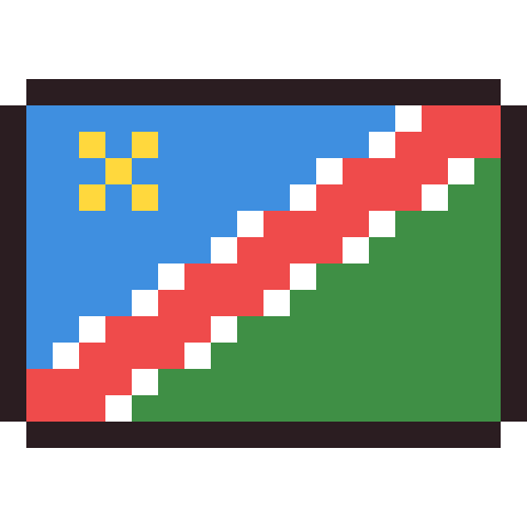 Namibia flag pixel art icon