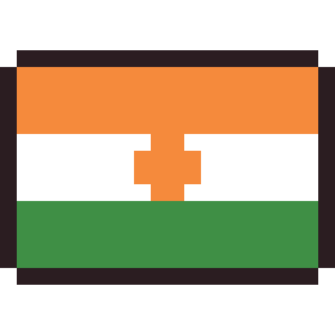 Niger flag pixel art icon