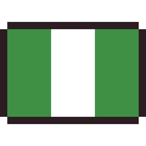 Nigeria flag pixel art icon