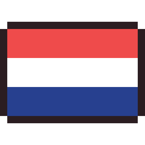 Netherlands flag pixel art icon