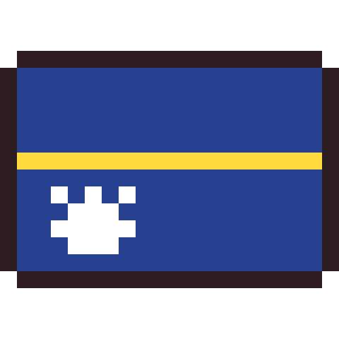 Nauru flag pixel art icon