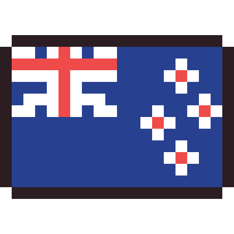 New Zealand flag pixel art icon