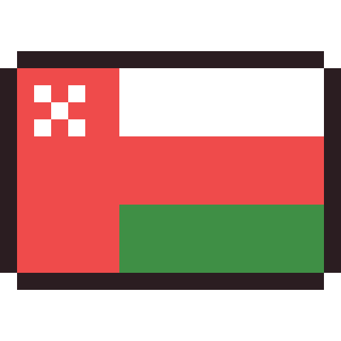 Oman flag pixel art icon