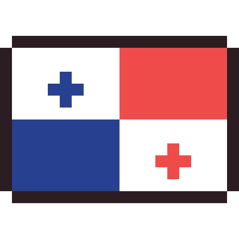 Panama flag pixel art icon