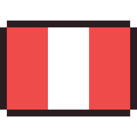 Peru flag pixel art icon