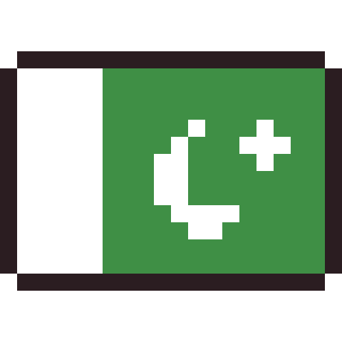 Pakistan flag pixel art icon