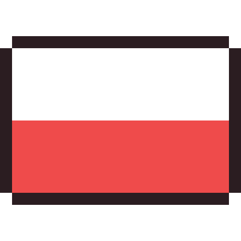 Poland flag pixel art icon