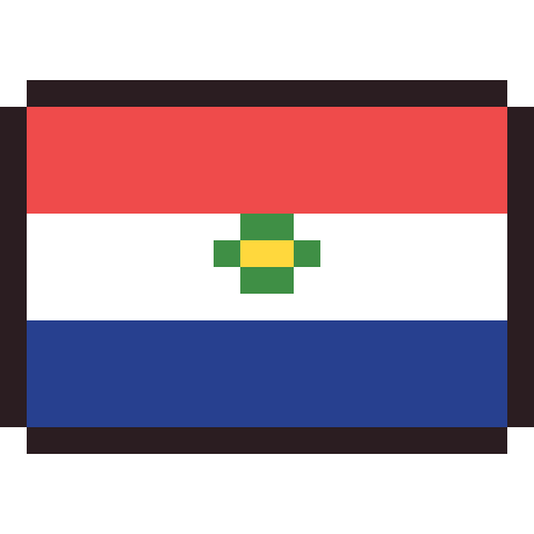 Paraguay flag pixel art icon