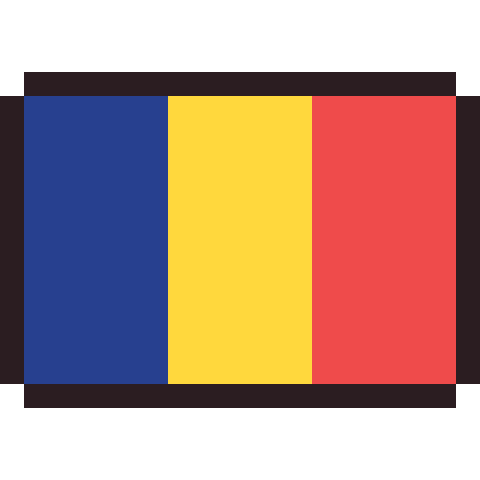 Romania flag pixel art icon