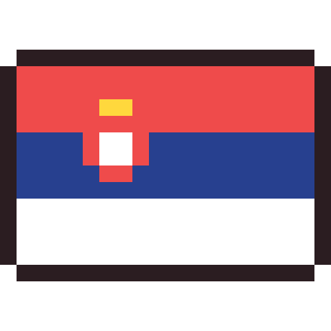 Serbia flag pixel art icon