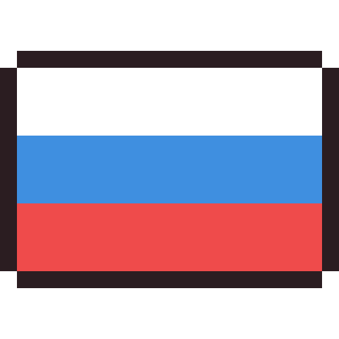 Russia flag pixel art icon
