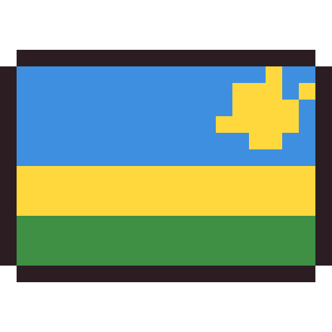 Rwanda flag pixel art icon
