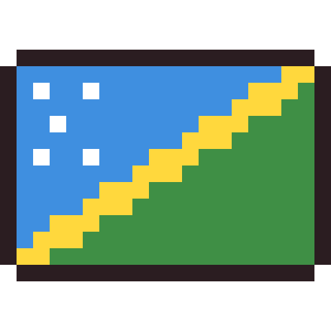 Solomon Islands flag pixel art icon