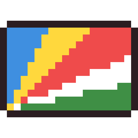 Seychelles flag pixel art icon