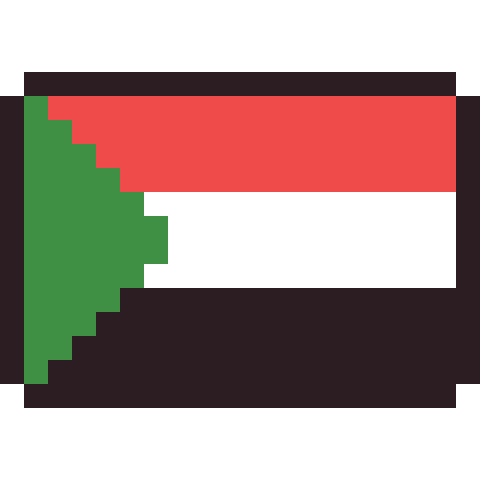 Sudan flag pixel art icon