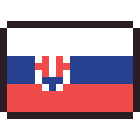 Slovakia flag pixel art icon